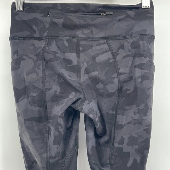 Lululemon Pace Rival Crop *22"Incognito Camo Multi Grey / Black sz 4 - Picture 9 of 10